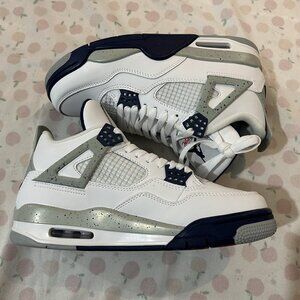 Jordan Retro 4 Midnight Navy White Sneakers